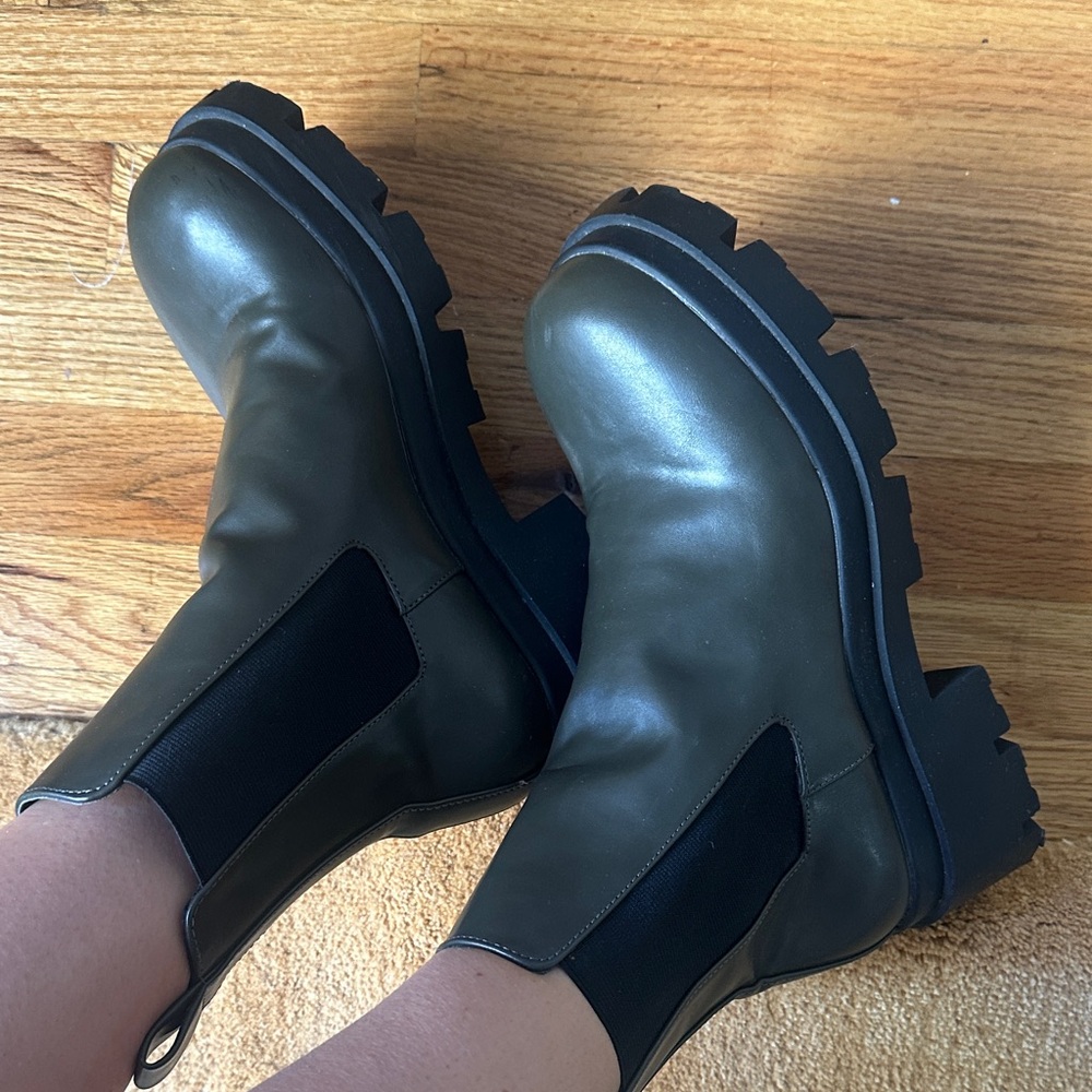 Zara Dark Green Lug Sole Boot - Picture 5 of 5